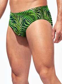 Manfinity Hombres Calzoncillo de natación con estampado tropical - Multicolor - Ver 4