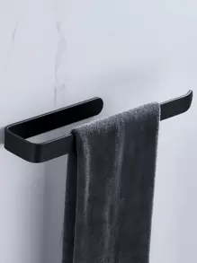 1pc Self-adhesive Towel Bar - Black - View 1