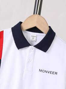 SHEIN Bộ hai mảnh Trai Túi Nút phía trước Khối Màu Lá thư Giải trí - Nhiều màu - Xem 3