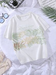 Boys Tropical & Letter Graphic Tee - White - View 1