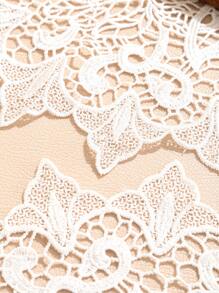 1 件新款椭圆形蕾丝镂空杯垫，装饰桌垫，适用于家庭、厨房、户外、餐厅、野餐、派对、生日礼物，适用于防尘、隔热、防刮 - 白色 - 查看 5