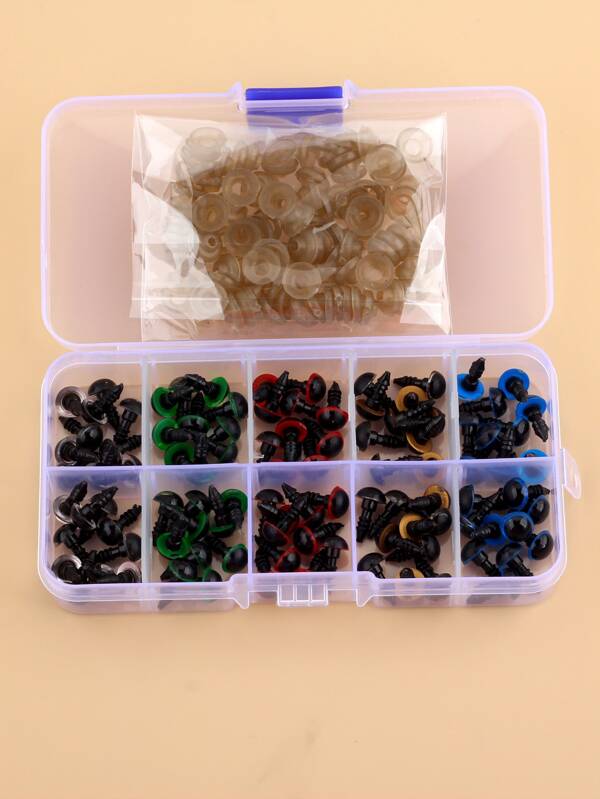 100pcs 10mm Eyeball Doll Accessories Black Plastic Plush Safety Eyes