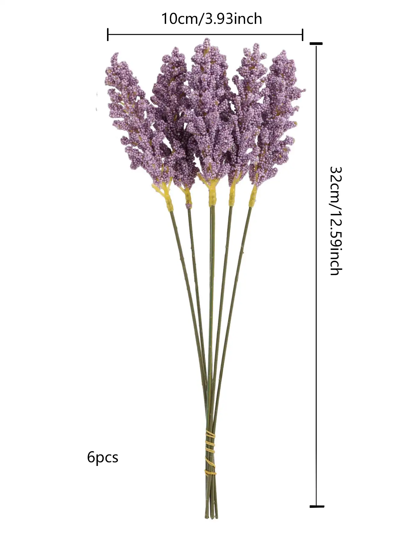 6入組人造發泡小麥鉚釘家庭牆裝飾適合婚禮派對 - 紫色 - 查看 2