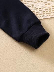 Toddler Boys Bow Front 2 In 1 Sweatshirt & Joggers - Navy Blue - View 5