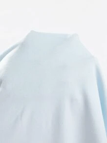 SHEIN Unity Solid Lace Trim Night Dress - Baby Blue - View 6