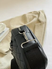 Bolsa cuadrada guateado con diseño de cadena con monedero - Gris - Ver 4