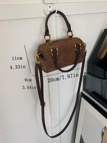 Bolso boston mini con diseño de puntada - Óxido marrón - Ver 5