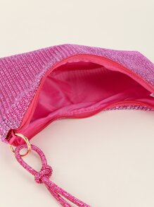 Túi xách nữ buổi tối Pha lê kim cương màu trơn Hấp dẫn - Màu Hồng Tươi - Xem 6