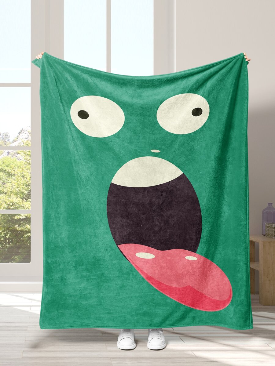 1pc Cartoon Graphic Blanket - Multicolor - View 1