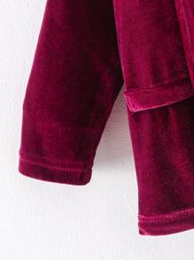 Baby Boy Bow Front 2 In 1 Shirt & Blazer & Trousers - Red and White - View 5