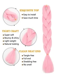 Gói 1 Bím Tóc Lớn 24Inch Thích Hợp Cho Phụ Nữ Và Trẻ Em Ngày Lễ Hàng Ngày Và Cosplay Bện Màu Tím Hoa Hồng Màu Hồng Nhiều Màu thời Trang Tổng Hợp Tóc Móc Phần Mở Rộng Tóc Hữu Ích Và Khéo léo Nhiệt Độ Cao Tóc - Hồng - Xem 6