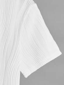 SHEIN Boys Solid Textured Tee - White - View 4