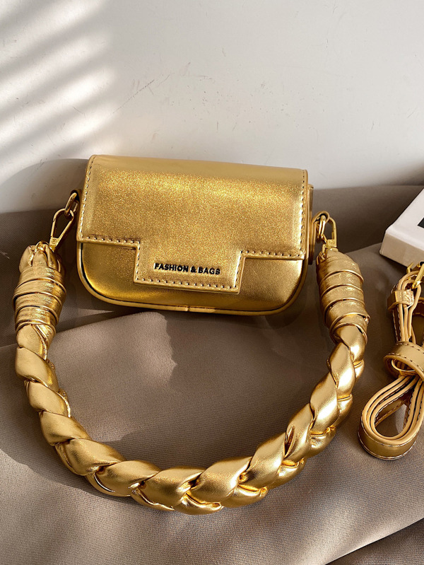 CONTAINEVERY Nuevo bolso cuadrado pequeño de mujer de color caramelo lacado, con asa trenzada tejida a mano, bolso de hombro de moda, para chicas jóvenes, adecuado para compras, citas, eventos formales, atuendos diarios, viajes, bolso cruzado multifuncional