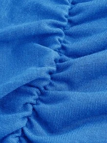 BizChic 不對稱領褶邊連衣裙 - 寶藍色 - 查看 5