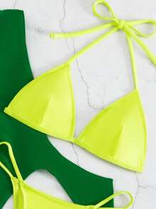 3packs Micro Triangle Thong Summer Beach Bikini Set - Multicolor - View 6