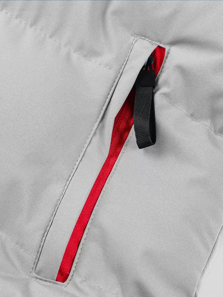 Manfinity Homme Casaco com Capuz e Zíper para Homens, Colete de Inverno, Outono Inverno - Cinza Claro - Visão 6