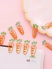 5pcs Carrot Shaped Paper Clip Back To School,Back To School,School Supplies