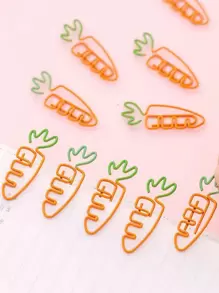 5pcs Carrot Shaped Paper Clip Back To School,Back To School,School Supplies