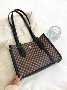 Geometric Pattern Double Handle Square Bag - Multicolor - View 8