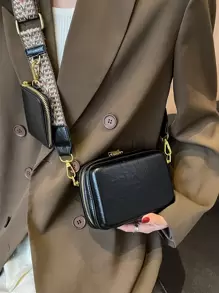 DareSee Mini bolsa quadrada texturizada leve e casual para negócios com porta-moedas para adolescentes, mulheres, estudantes universitárias, novatos e trabalhadores de colarinho branco. Perfeita para escritório, faculdade, trabalho, negócios, deslocamento, atividades ao ar livre, viagens, passeios, festival de música Y2K, volta às aulas.