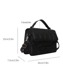 Lightweight,Business Casual Mini Quilted Chain Decor Flap Square Bag For Teen Girls Women College Students,Rookies & White-collar Workers Perfect for Office,College,Work ,Business,Commute,Outdoors, Travel, Outings