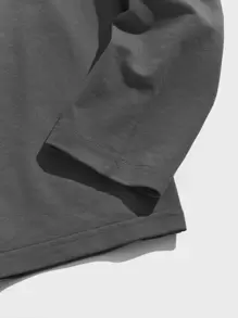 Manfinity VCAY Hombres Camiseta con estampado de letra - Gris Oscuro - Ver 3