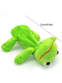 1 pieza Bolsa de papelería con forma de rana, estuche grande y sencillo de gran capacidad para estudiantes, estuche de lápices, bolsa de lápices, bolso escolar - Verde - Ver 6