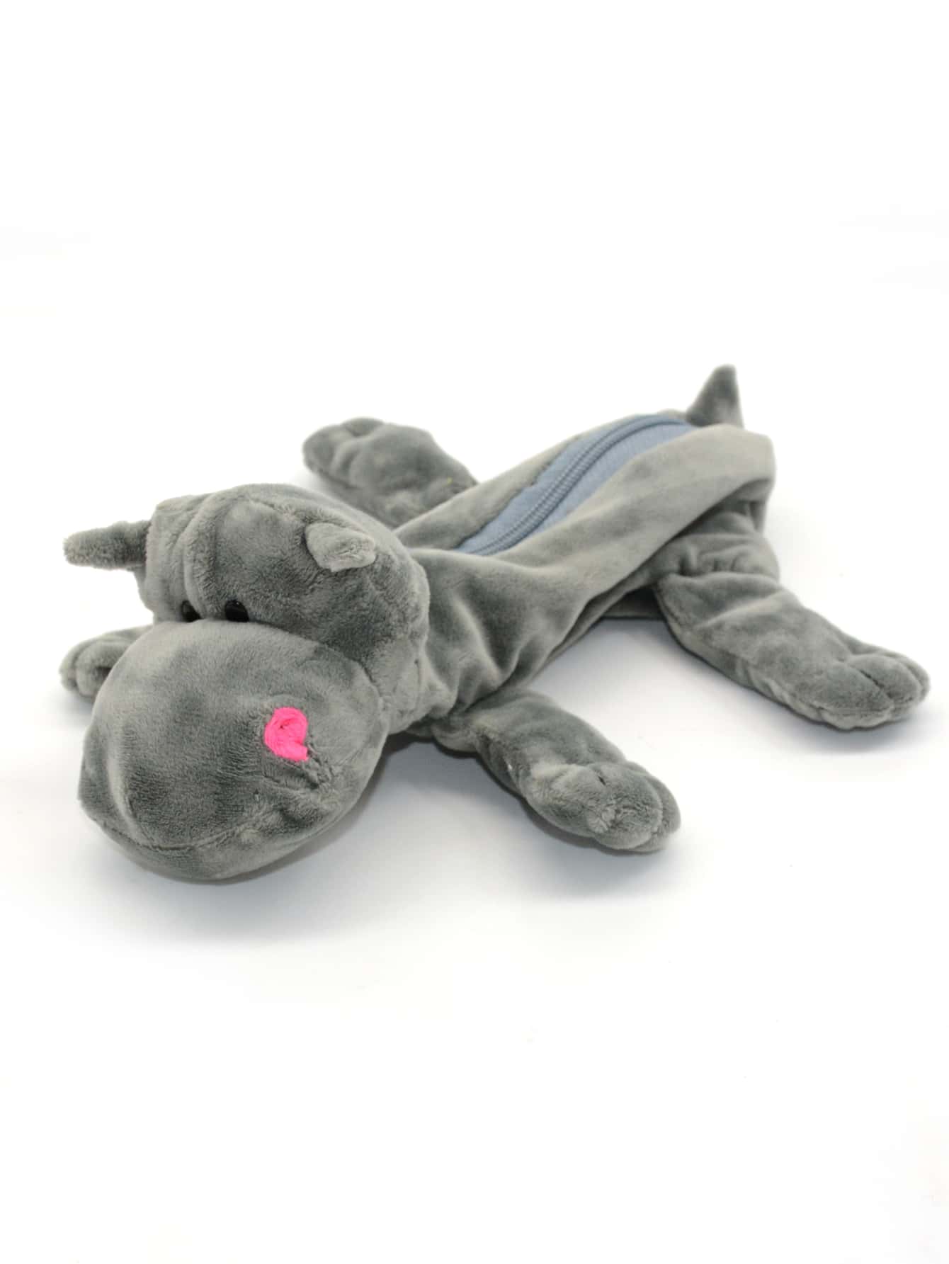 1pc Cartoon Design Pencil Case - Grey - View 1