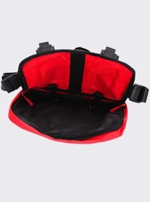 经典流行胸包 个性化街头战术纯色大容量可调节肩带工作服休闲背心胸包 适合户外登山徒步和骑行。 - 紅色 - 查看 2