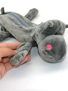 1pc Cartoon Design Pencil Case - Grey - View 5