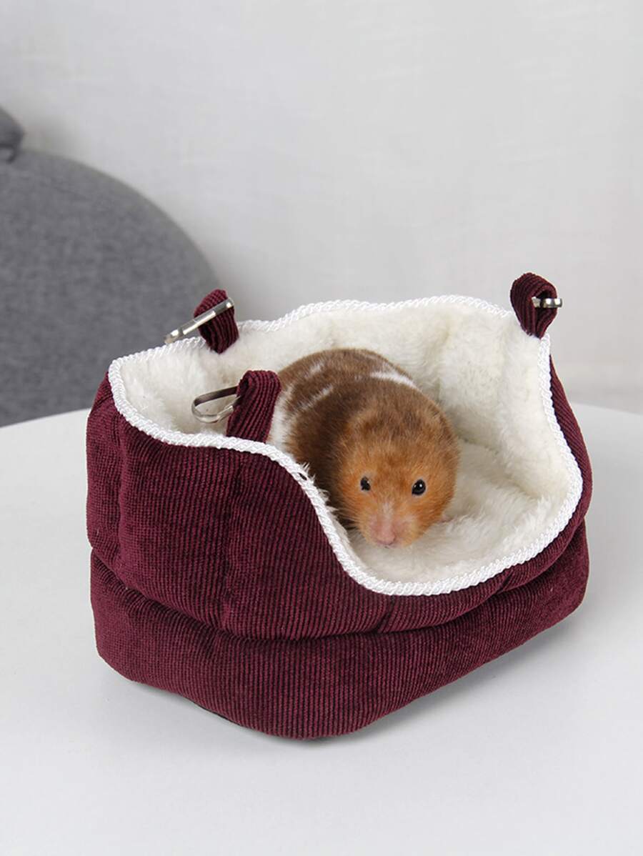 1pc Two Tone Hamster Bed - Burgundy - View 1