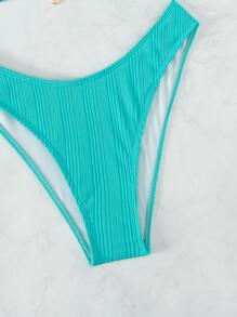 Swim Vcay Swim Suits For Women Summer Beach Chain Linked Halter Triangle Bikini Set - Mint Blue - View 4