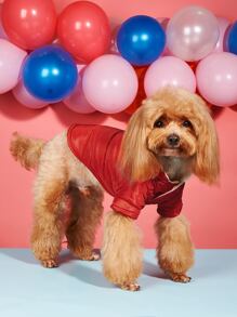 Reflective Detail Hooded Pet Coat - Red - View 2