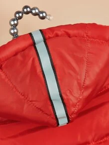 Reflective Detail Hooded Pet Coat - Red - View 5