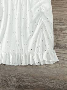 Swim Mod Skort bikini schiffy fruncido lateral bajo con fruncido mini - Blanco - Ver 3