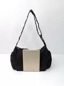 大容量帆布流浪包書包，適合畢業生、青少年女孩、新生、大二、大三、大學、大學和高中，非常適合戶外、旅行和返校 - 黑色 - 查看 7