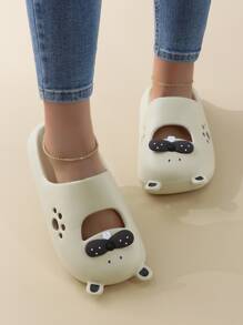 Zuecos ventilados de muy buen gusto para mujer, diseño de dibujos animados, diseño recortado, zuecos de EVA - Beis - Ver 4