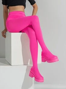 螢光紅防水台連褲襪靴子