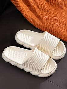 極簡風格單帶拖鞋 - 米色 - 查看 2