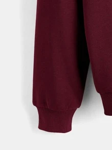 SHEIN Boys Colourblock Dinosaur Print Sweatshirt - Burgundy - View 4