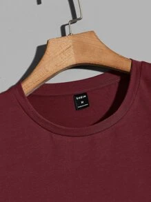 GENTILAND Men Cotton Letter Graphic Two Tone Tee - Red and White - View 3