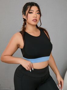 Sujetador deportivo panel en contraste crop