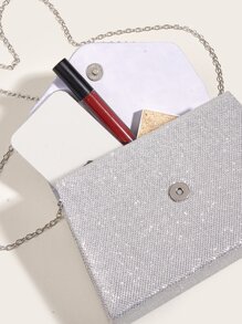 Glamoroso brillante, lentejuelas, lujo, brillante brillo decoraciónación de diamantes de imitación bolso Bolso cuadrado de noche, bolso de cena para fiesta niña, mujer, novia perfecto para fiesta, boda, baile, cena/banquete, para cóctel - Plateado - Ver 8