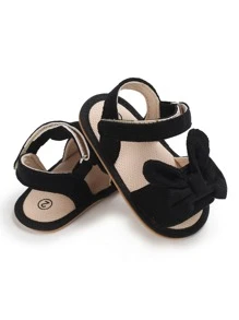 嬰兒蝴蝶結裝飾踝帶涼鞋 - 黑色 - 查看 5