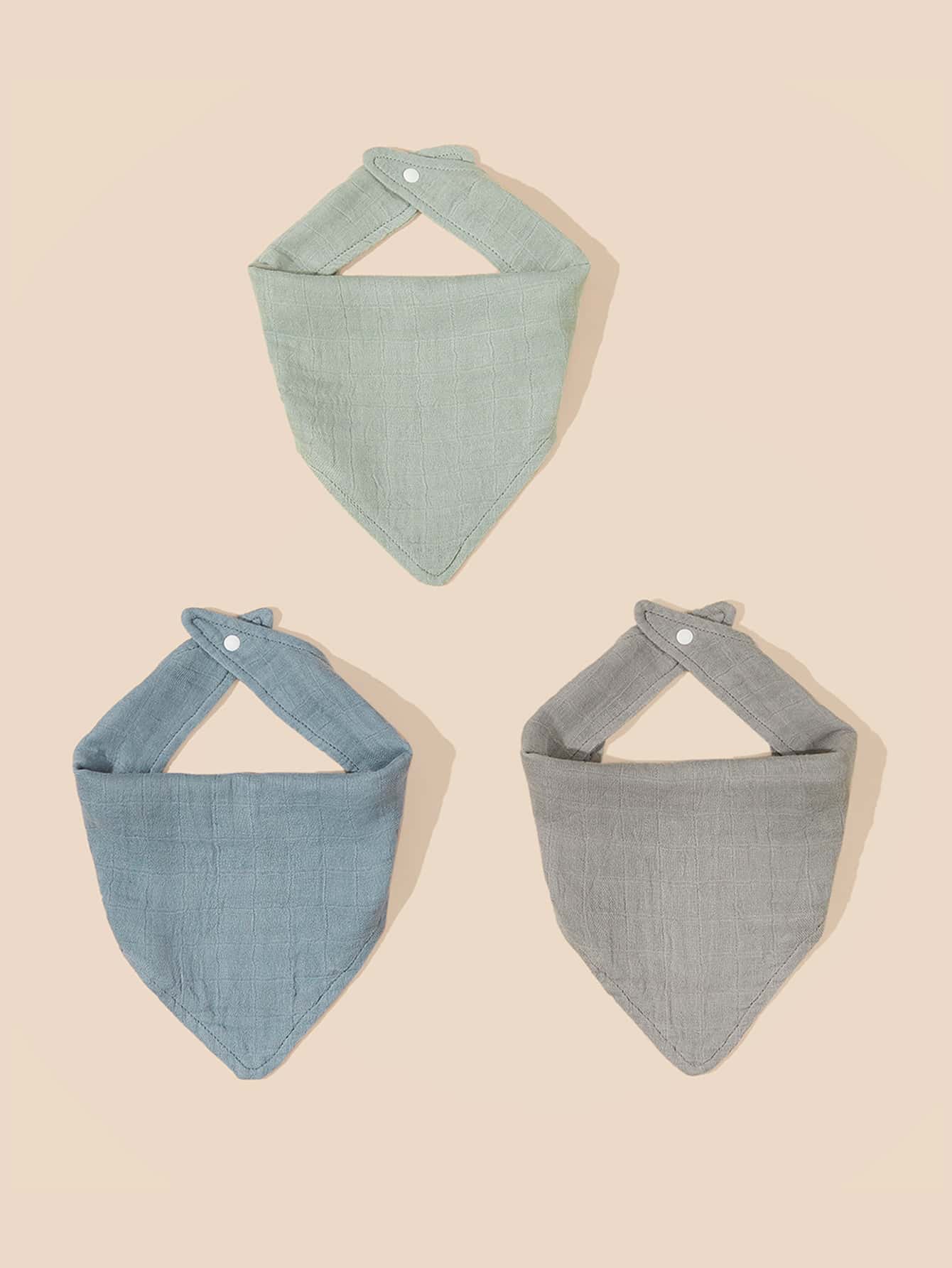 3入組嬰兒素色頭巾圍兜 - 彩色 - 查看 1