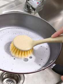 1pc Long Handle Cleaning Brush - Beige - View 3