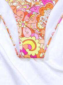 全面印花鈕扣式夏季沙灘比基尼套裝 - 彩色 - 查看 5