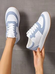 Two Tone Lace-up Front Skate Shoes - Multicolor - View 1
