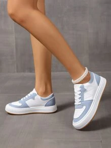 Two Tone Lace-up Front Skate Shoes - Multicolor - View 3