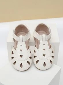 Girls Hollow Out Ankle Strap Sandals - Beige - View 1